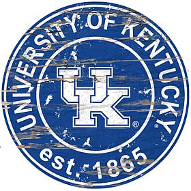 Officially Licensed NCAA  Distressed Round Sign - Un. of Kentucky