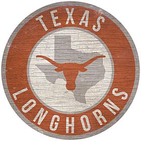 Officially Licensed NCAA Texas 12" Wood Circle