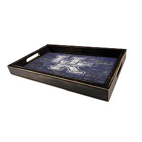 Officially Licensed NCAA University of Kentucky Distressed Wood Tray
