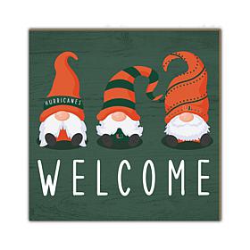 Officially Licensed NCAA University of Miami Welcome Gnomes Sign