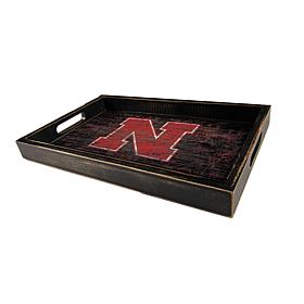 Officially Licensed NCAA University of Nebraska Distressed Wood Tray