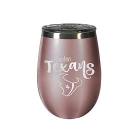 Officially Licensed NFL 12 oz. Rose Gold Wine Tumbler - Houston Texans