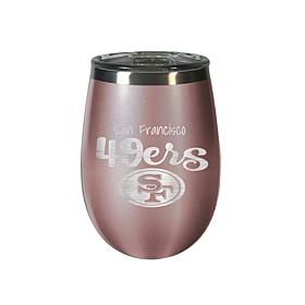 Officially Licensed NFL 12oz Rose Gold Wine Tumbler - 49ers