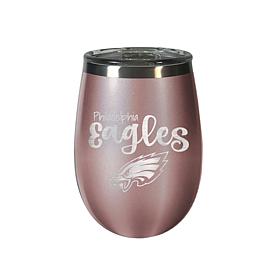 Officially Licensed NFL 12oz Rose Gold Wine Tumbler - Eagles