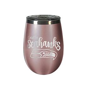 Officially Licensed NFL 12oz Rose Gold Wine Tumbler - Seahawks