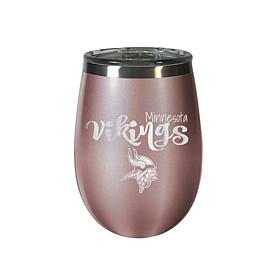 Officially Licensed NFL 12oz Rose Gold Wine Tumbler - Vikings