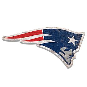Officially Licensed NFL 24" Distressed Logo Cutout Sign - Patriots 