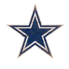 Officially Licensed NFL 24" Distressed Logo Cutout Sign - Cowboys 