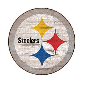 Officially Licensed NFL 24" Distressed Logo Cutout Sign - Steelers 
