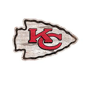 Officially Licensed NFL 24" Distressed Logo Cutout Sign - Chiefs 