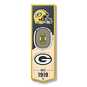 Officially Licensed NFL 6" x 19" 3D Stadium Banner - Green Bay Pack...