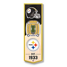 Officially Licensed NFL 6x19" 3-D Stadium Banner - Pittsburgh Steelers