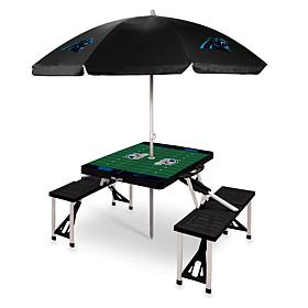 Officially Licensed NFL Black Portable Folding Picnic Table - Panthers