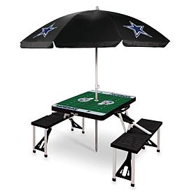 Officially Licensed NFL Black Portable Folding Picnic Table - Cowboys