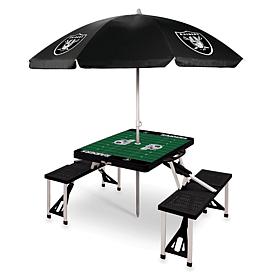 Officially Licensed NFL Black Portable Folding Picnic Table - Raiders