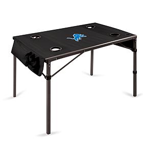 Officially Licensed NFL Black Portable Folding Travel Table - Lions