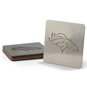 Officially Licensed NFL Boasters 4-piece Coaster Set - Denver Broncos