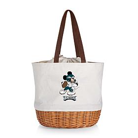 Officially Licensed NFL Canvas and Willow Basket Tote - Mickey Eagles