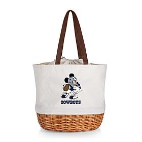 Officially Licensed NFL Canvas and Willow Basket Tote - Mickey Cowboys
