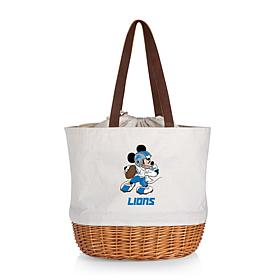 Officially Licensed NFL Canvas and Willow Basket Tote - Mickey Lions