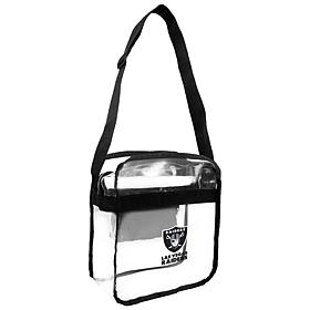 Officially Licensed NFL Clear Carryall Crossbody Tote - Raiders 