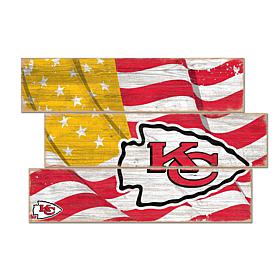 Officially Licensed NFL Flag 3 Plank Wall Sign - Kansas City Chiefs