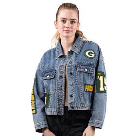 Officially Licensed NFL G34Her By Carl Banks Game Ball Denim Jacket