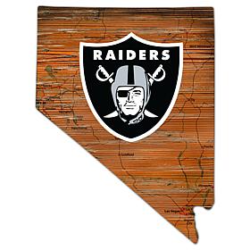 Officially Licensed NFL Las Vegas Raiders Distressed State Wall Sign