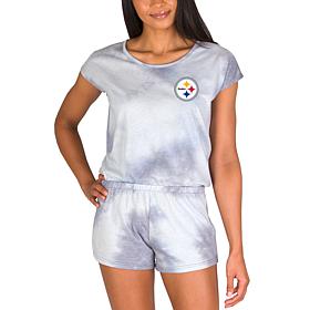 Officially Licensed NFL Marina Ladies Knit SS Romper - Steelers