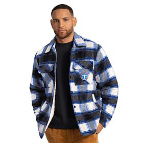 Officially Licensed NFL Men's Plaid Shirt Jacket