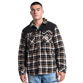 Officially Licensed NFL Men's Transitional Plaid Shirt Jacket by Glll