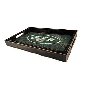 Officially Licensed NFL New York Jets Distressed Tray with Team Colors