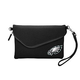 Officially Licensed NFL Pebble Fold Over Crossbody Purse - Eagles 