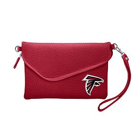 Officially Licensed NFL Pebble Fold Over Crossbody Purse - Falcons 