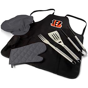 Officially Licensed NFL Picnic Time Apron Tote Pro Grill Set Bengals