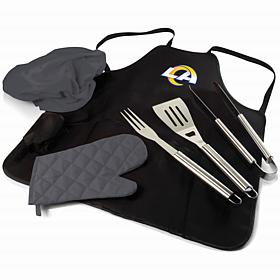 Officially Licensed NFL Picnic Time Apron Tote Pro Grill Set Rams