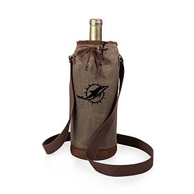 Officially Licensed NFL Picnic Time Waxed Canvas Wine Tote - Miami 