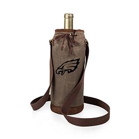 Officially Licensed NFL Picnic Time Waxed Canvas Wine Tote - Eagles 