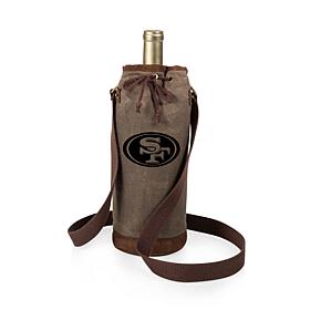 Officially Licensed NFL Picnic Time Waxed Canvas Wine Tote - 49ers 