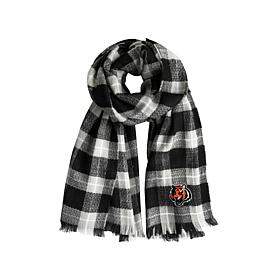 Officially Licensed NFL Plaid Blanket Scarf - Cincinnati Bengals 
