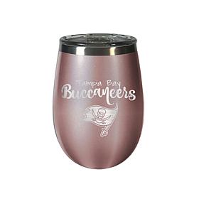 Officially Licensed NFL Rose Gold Wine Tumbler - Tampa Bay Buccaneers