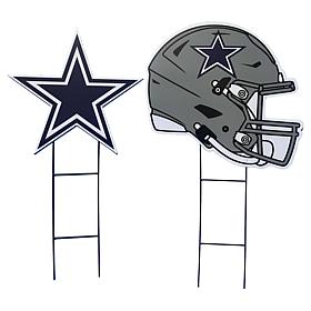 Officially Licensed NFL Set of 2 Logo & Helmet Yard Signs