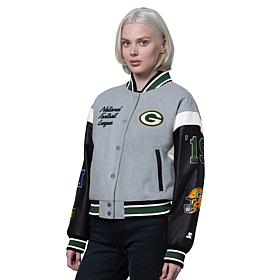 Officially Licensed NFL Starter Women's Cropped Varsity Jacket by Glll