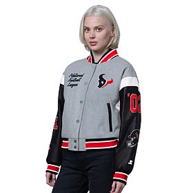 Officially Licensed NFL Starter Women's Cropped Varsity Jacket by Glll