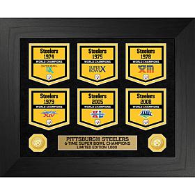 Officially Licensed NFL Steelers Bronze Coin Deluxe Banner Collection