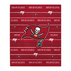 Officially Licensed NFL Tampa Bay Stripe Flannel Fleece Blanket