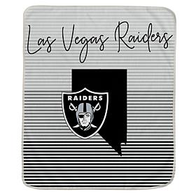 Officially Licensed NFL Ultra Fleece State Stripe Blanket - Raiders