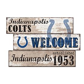 Officially Licensed NFL Welcome 3 Plank Wall Sign - Indianapolis Colts