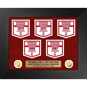 Officially Licensed Ntl Champions Deluxe Banner Collect - Cornhuskers