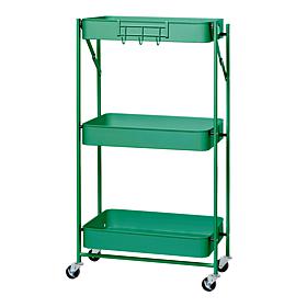 Origami 3-Tier Foldable Rolling Cart with Large Shelves